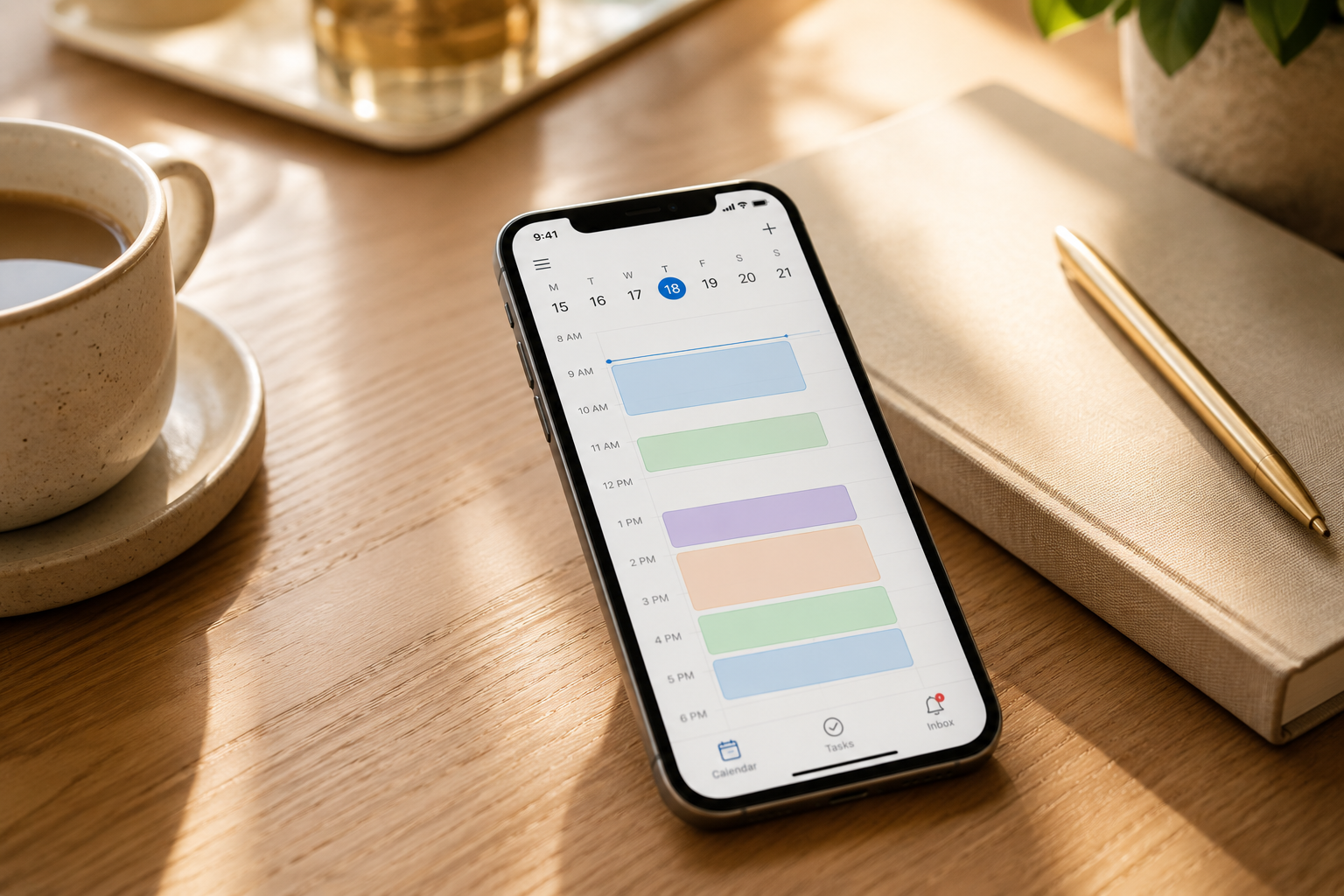 Phone showing a calendar with automated appointment reminders